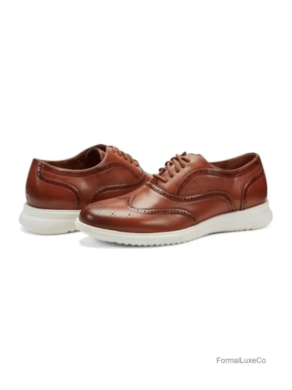 Men's Faux Leather Wingtip Oxford Lace Up Shoes Removable Insole